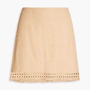 Veronica Beard Faedra Woven Leather Mini Skirt M NWT